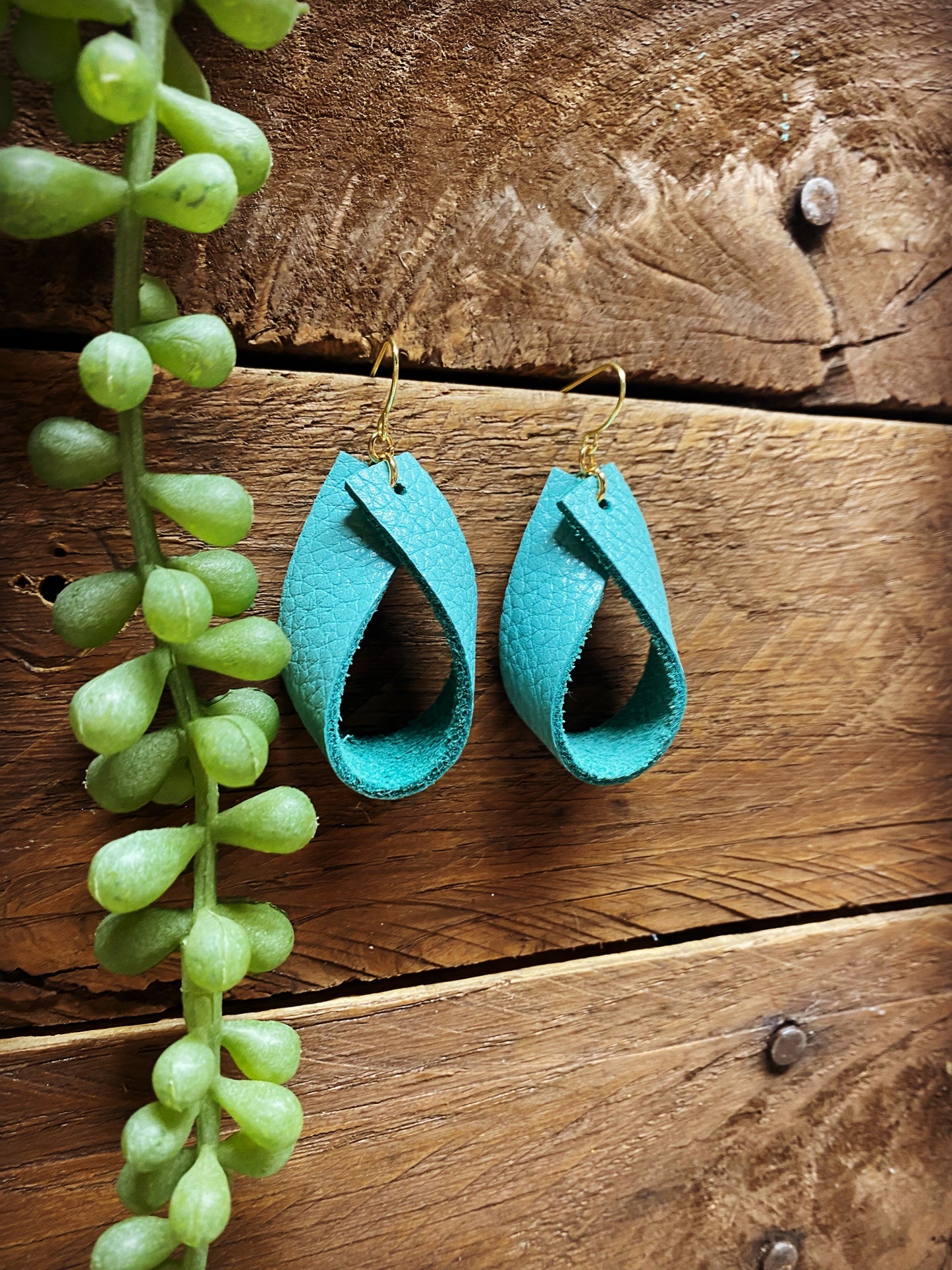 Leather Loops - Teal