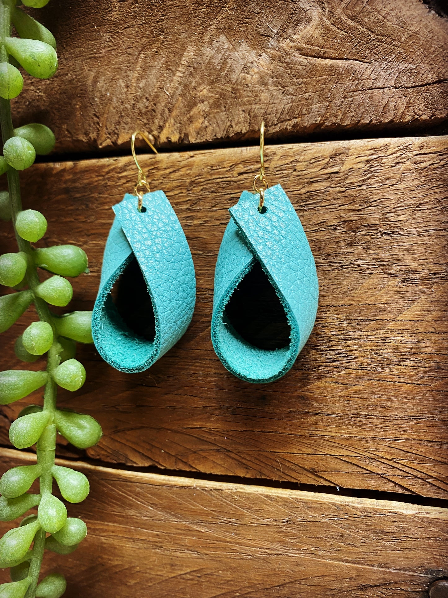 Leather Loops - Teal