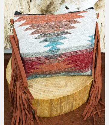 Fashion NY Flagstaff Fringe Crossbody Clutch - Teal