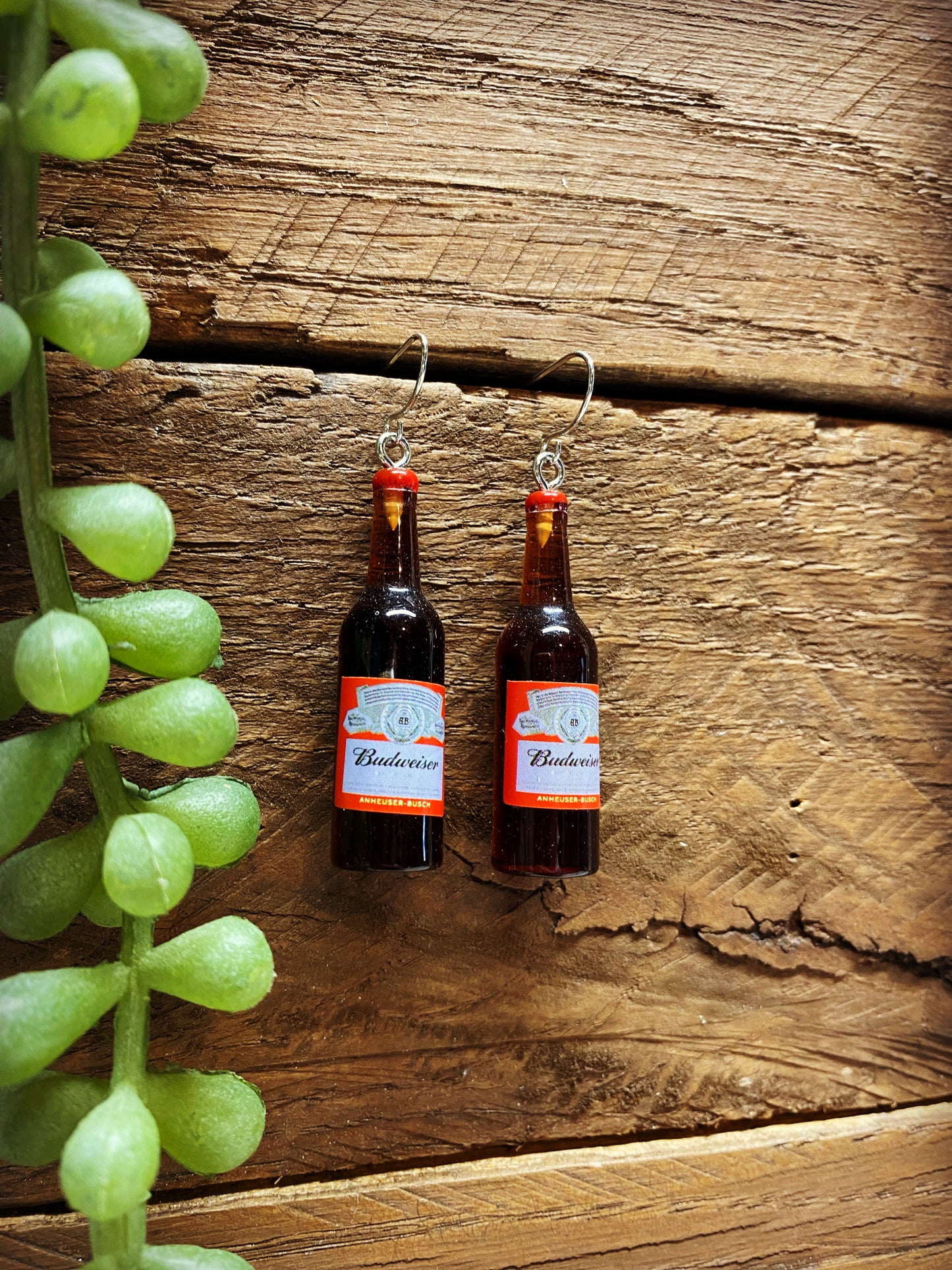 Happy Beverage Budweiser Bottle Earrings