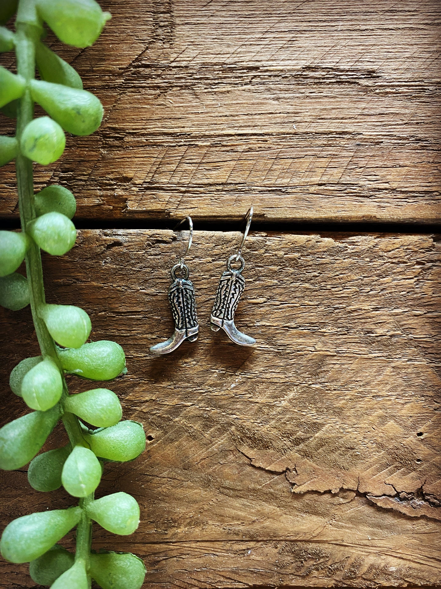 Western Happy Siler Cowboy Boot Earrings