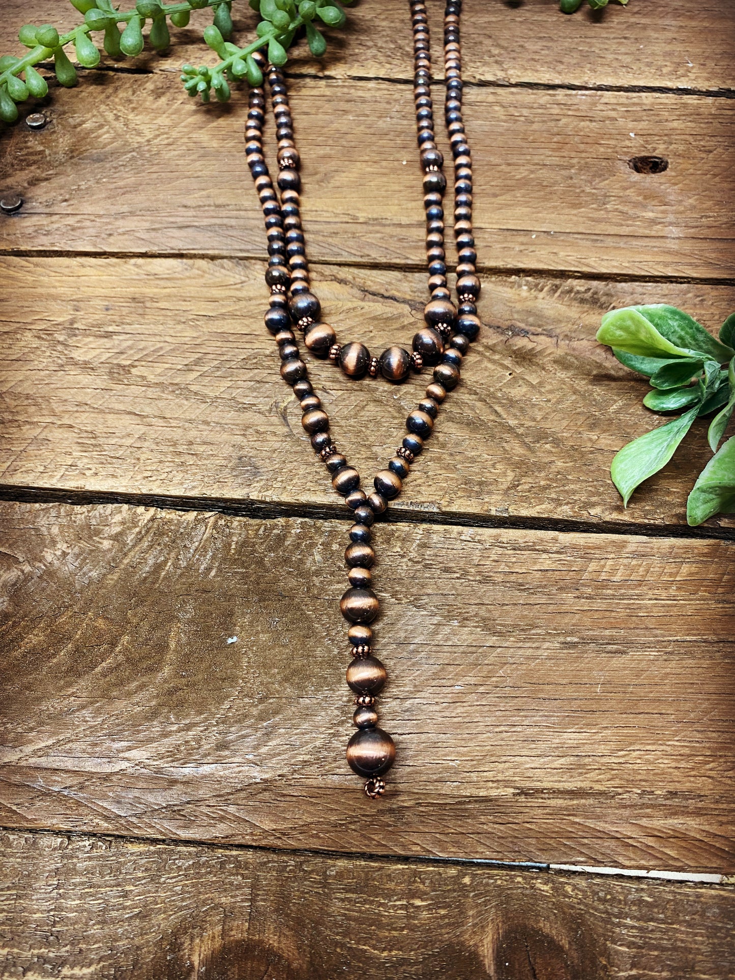 Western Necklace - Navajo Pearl Inspired Drop Pendant