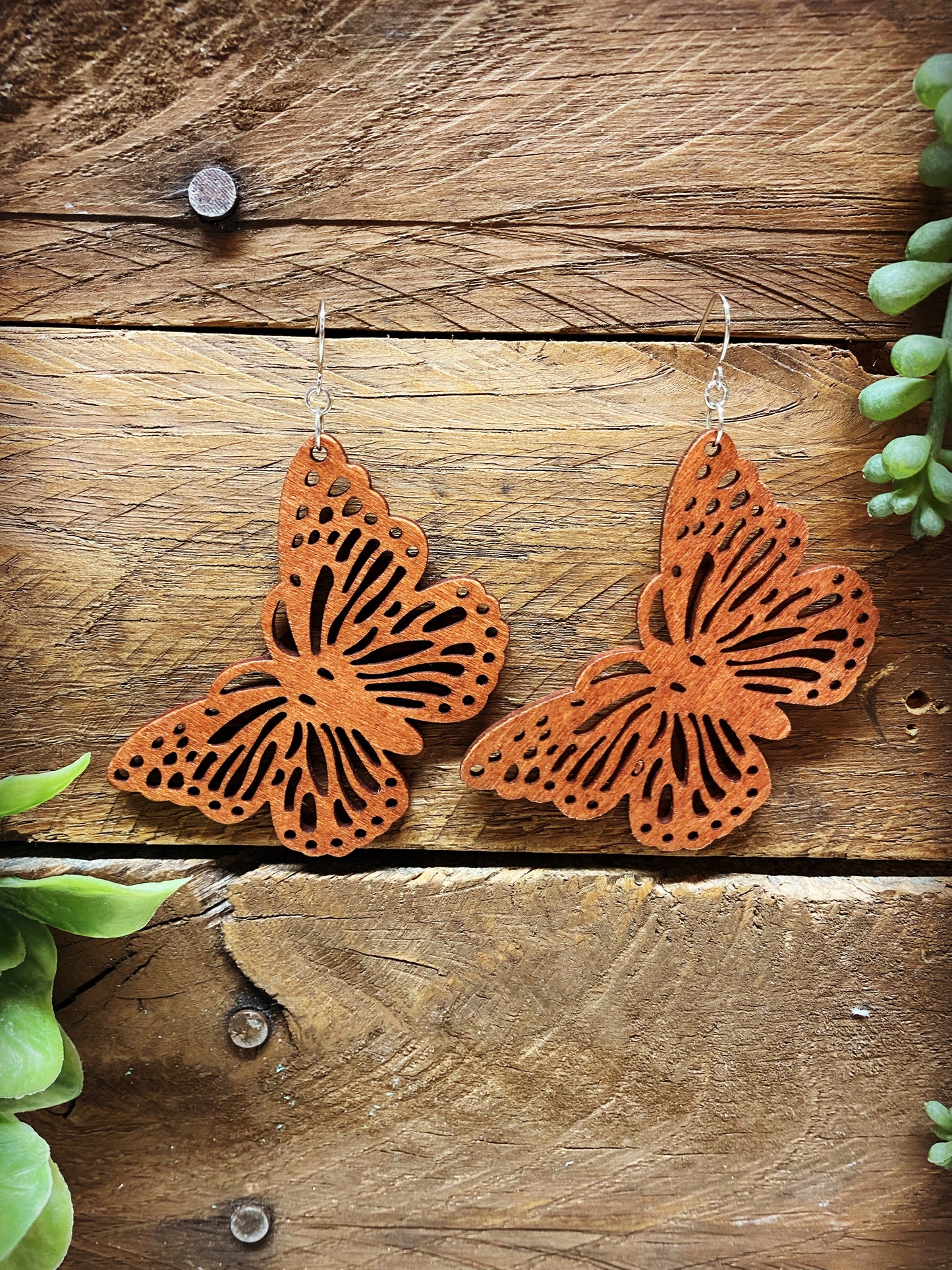 Wooden Butterflies Earrings