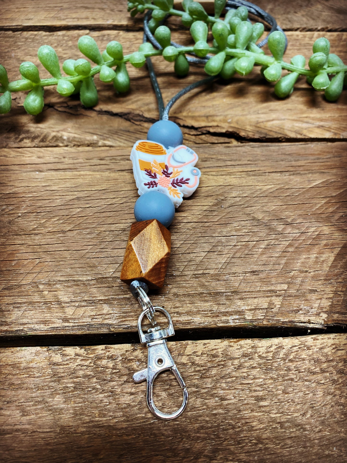 Badge Lanyard - Coffee & Medical Silver