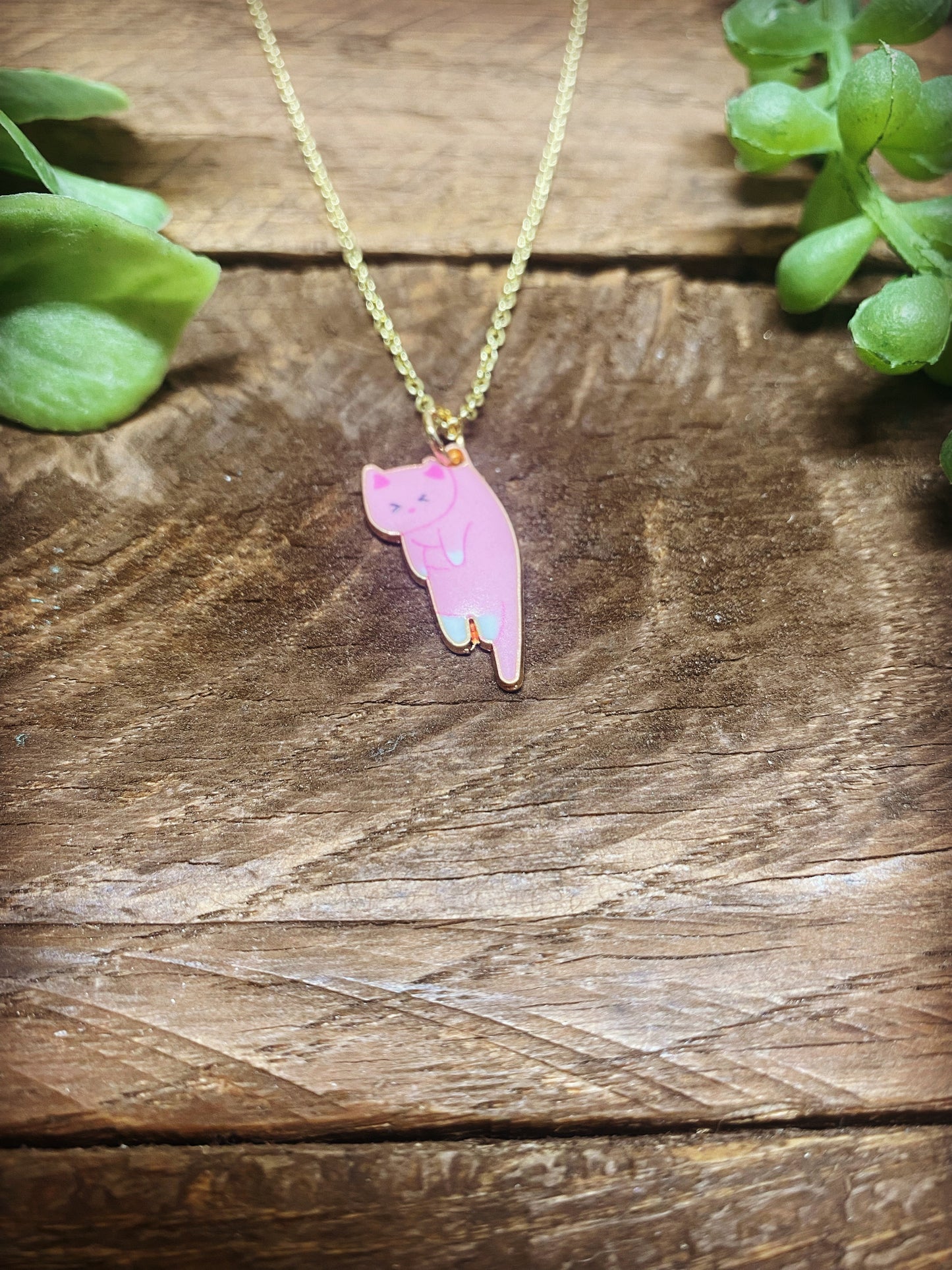 Happy Hanging Cat Necklace - Multiple Color Options