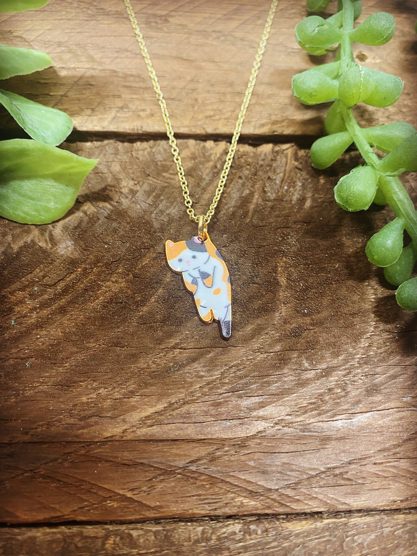 Happy Hanging Cat Necklace - Multiple Color Options