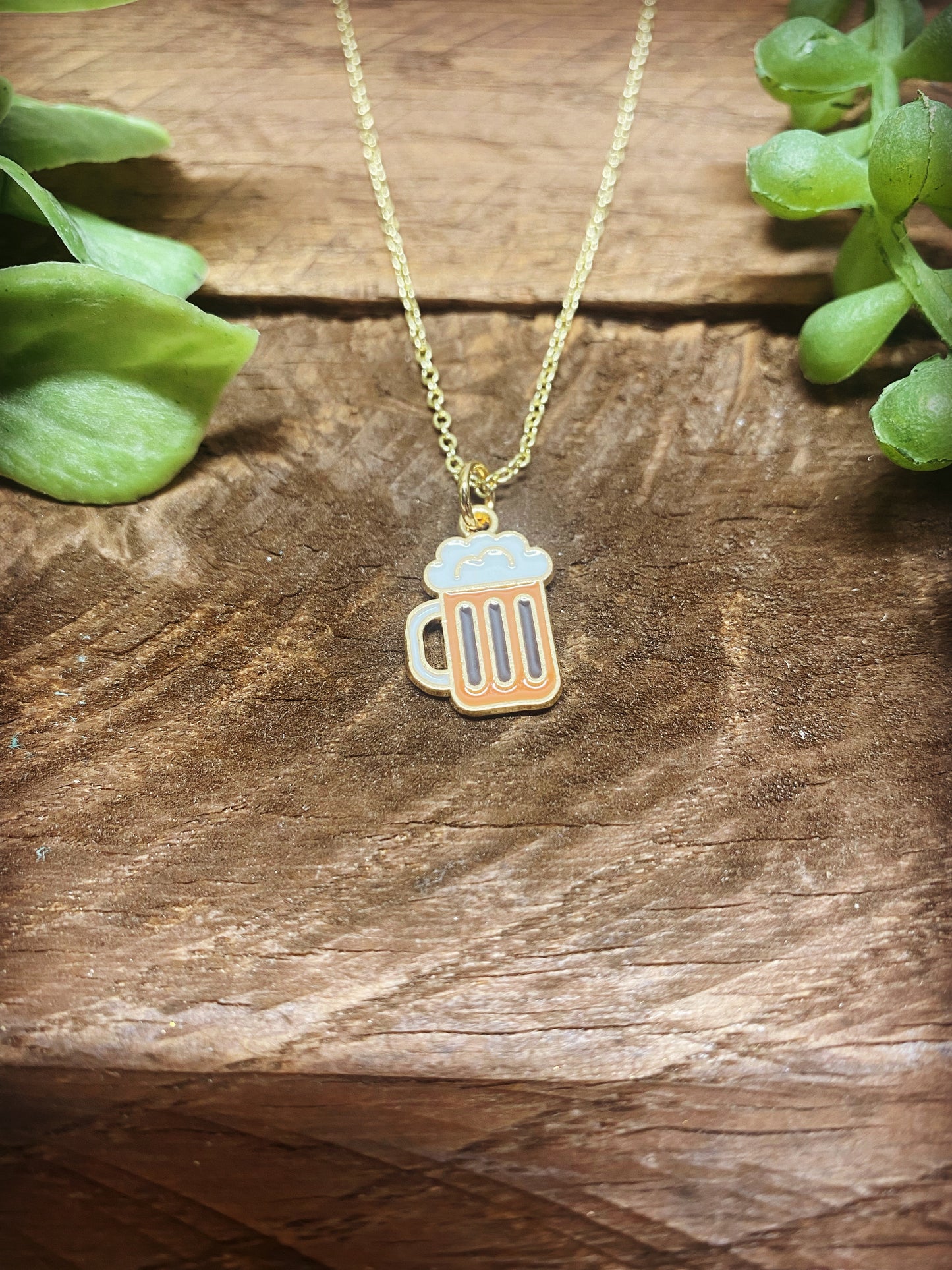 Happy Beer Mug Necklace