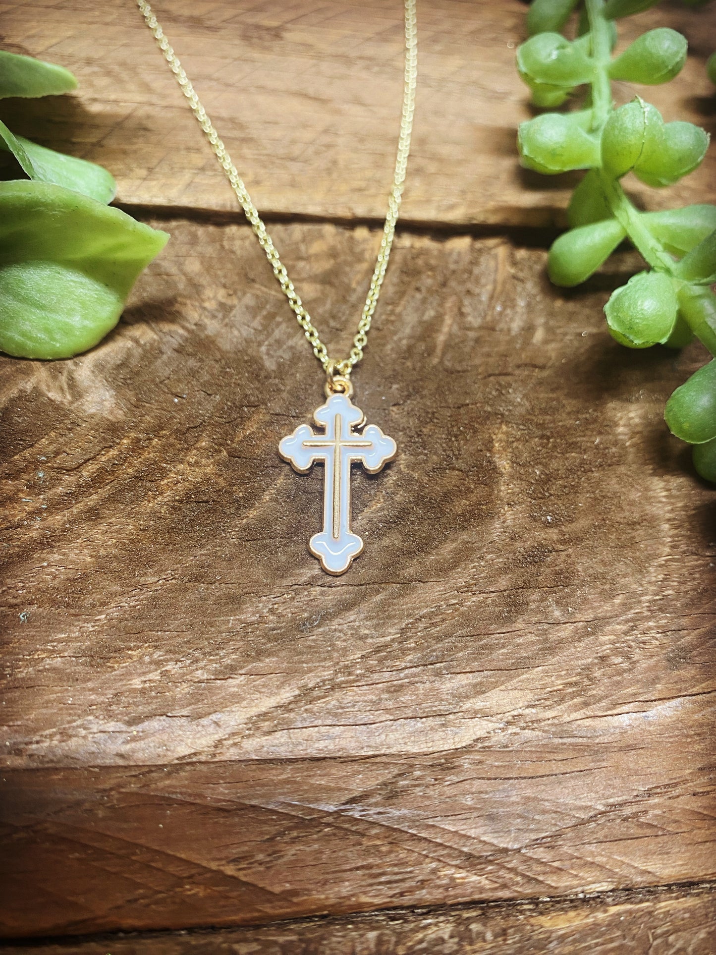 Happy Cross Necklace - Multiple Color Options