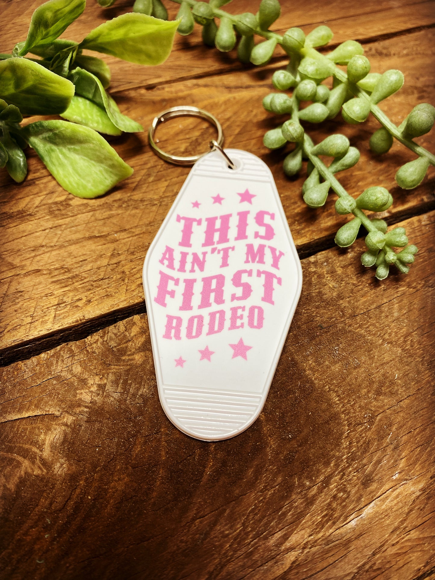 Keychain Vintage Plastic Key Tag - This Ain't my First Rodeo