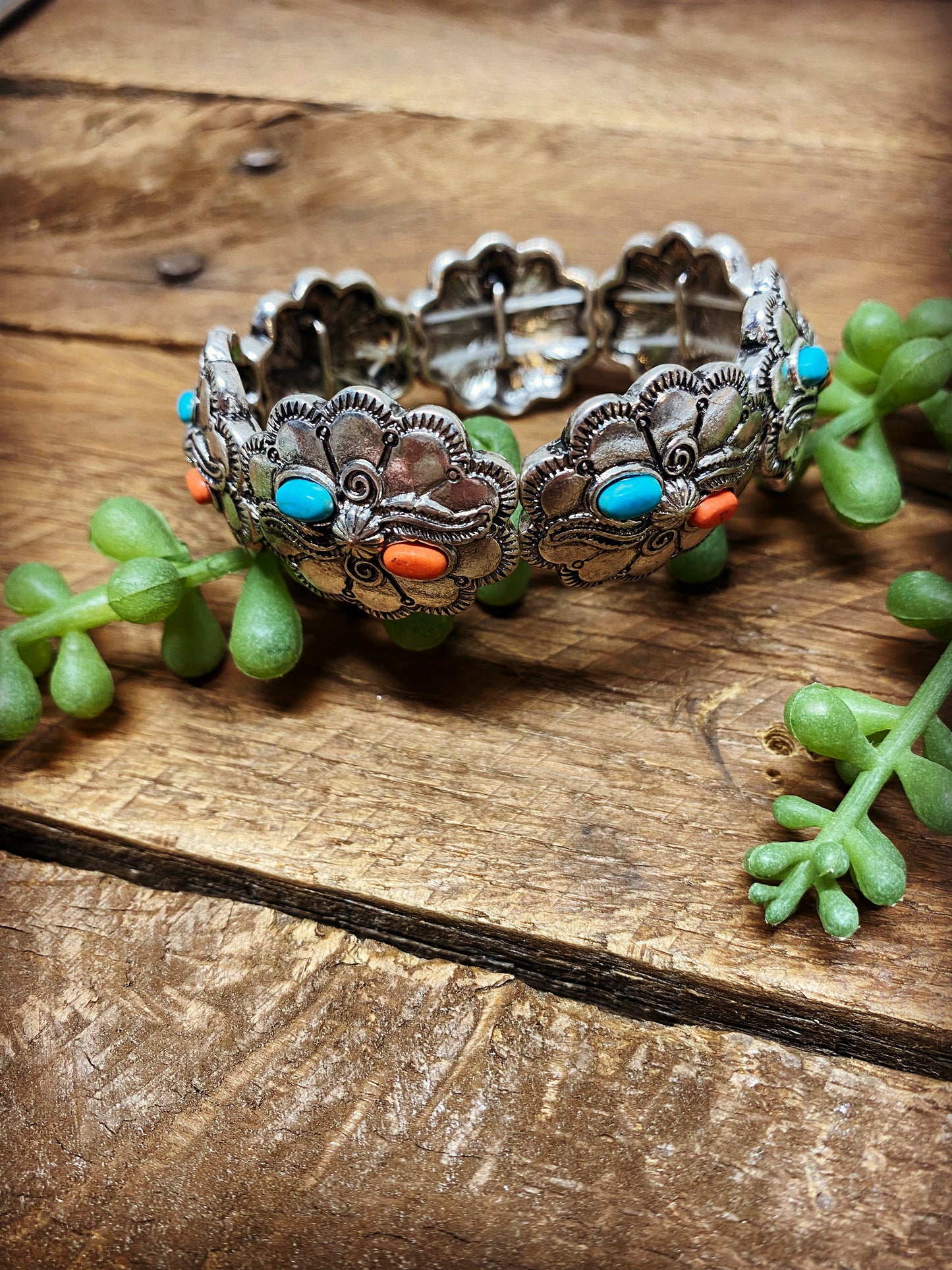 Western Concho Stretch Bracelet