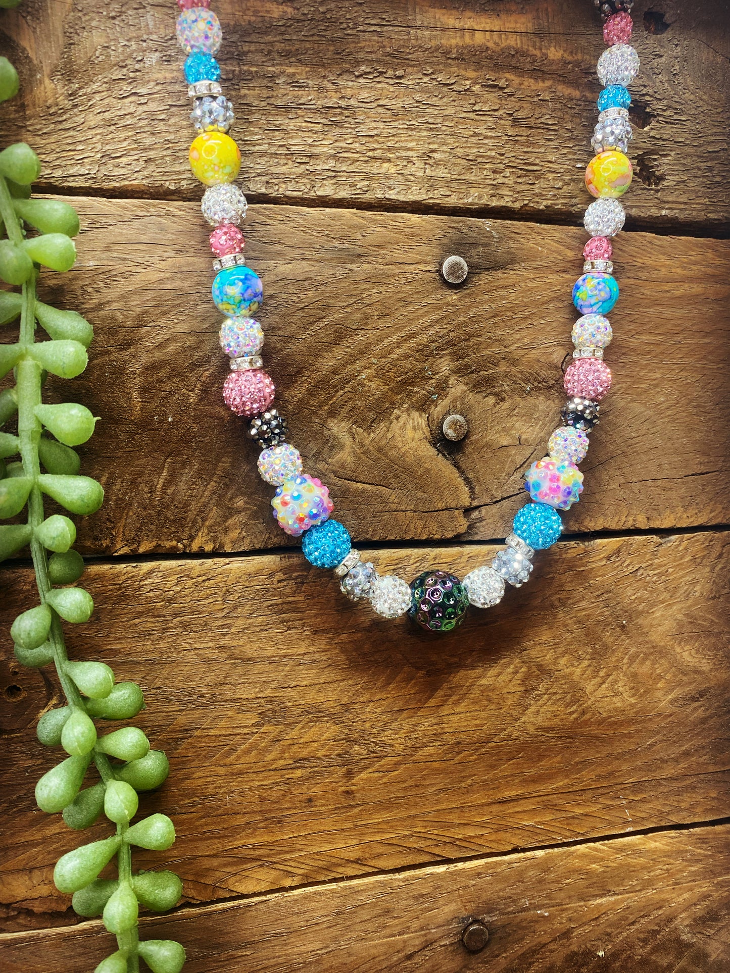 Baseball Bling Necklace Pastel