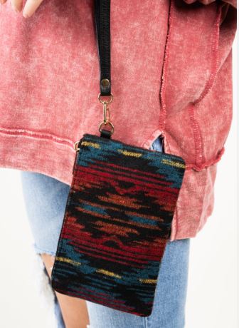 Fashion Kimbell Crest Wristlet -Black