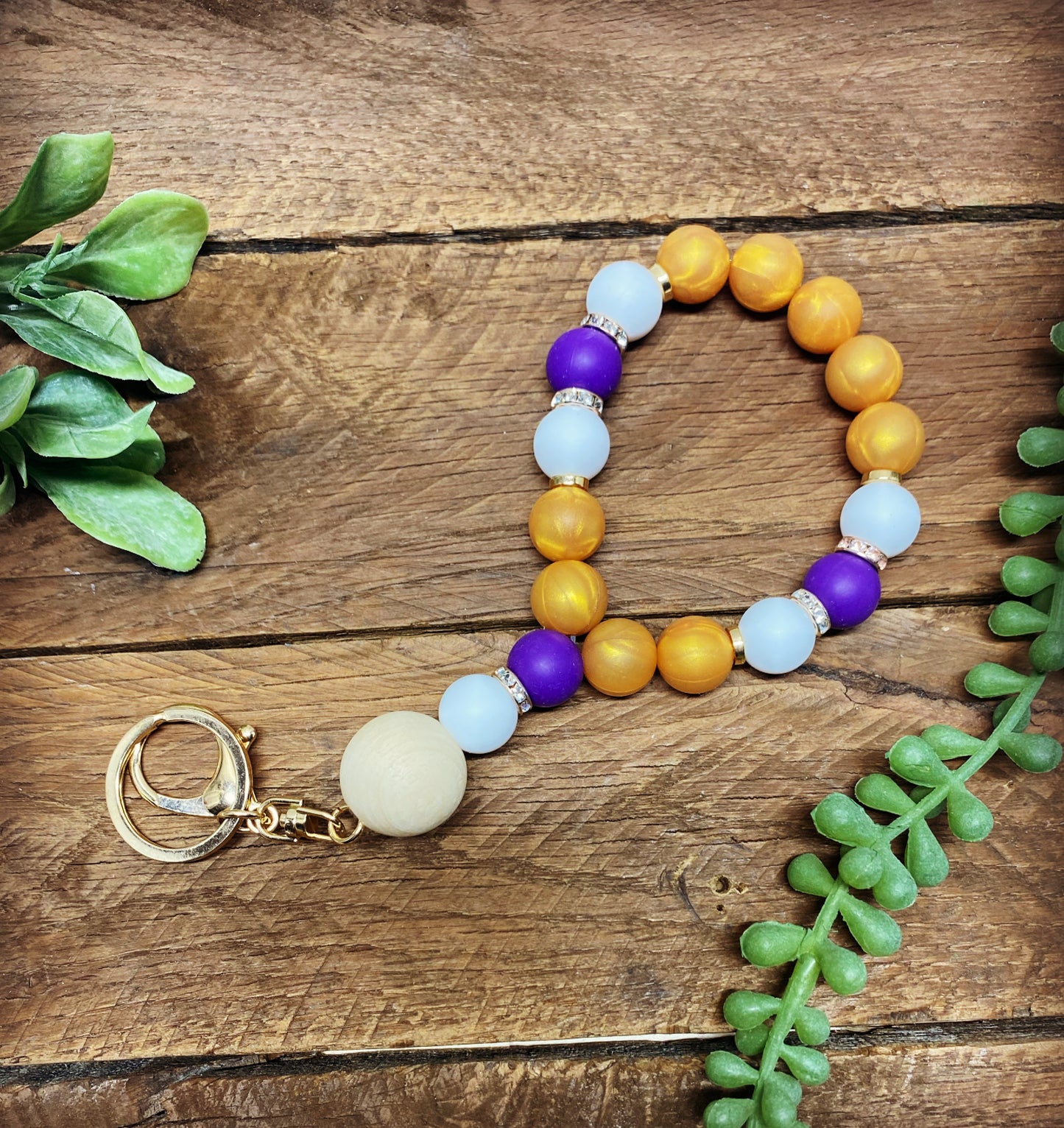Keychain Wristlets - Purple & Gold