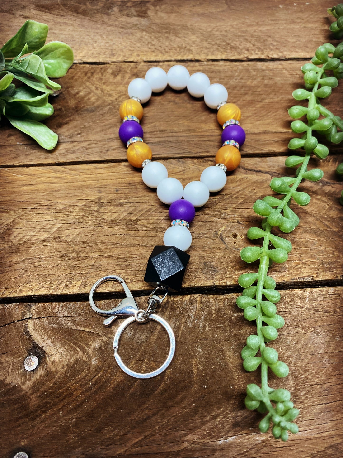 Keychain Wristlets - Purple & Gold