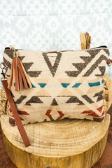 Fashion Tassel Crossbody Clutch - NY Beige