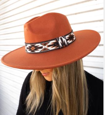 Fashion Felt Hat - Rust