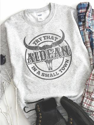 Fashion Jason Aldean (Try that in a small town) Crewneck Sweatshirt