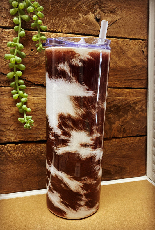 20oz Skinny Tumbler - Discounted Oops - Cowhide