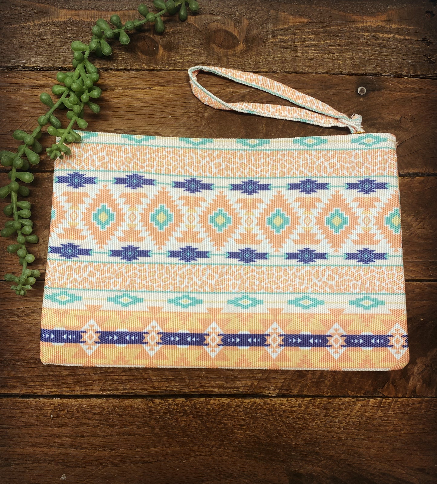 Fashion Peach Aztec Wristlet - Discounted