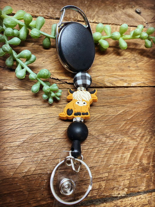 Badge Reel - Highland Cow