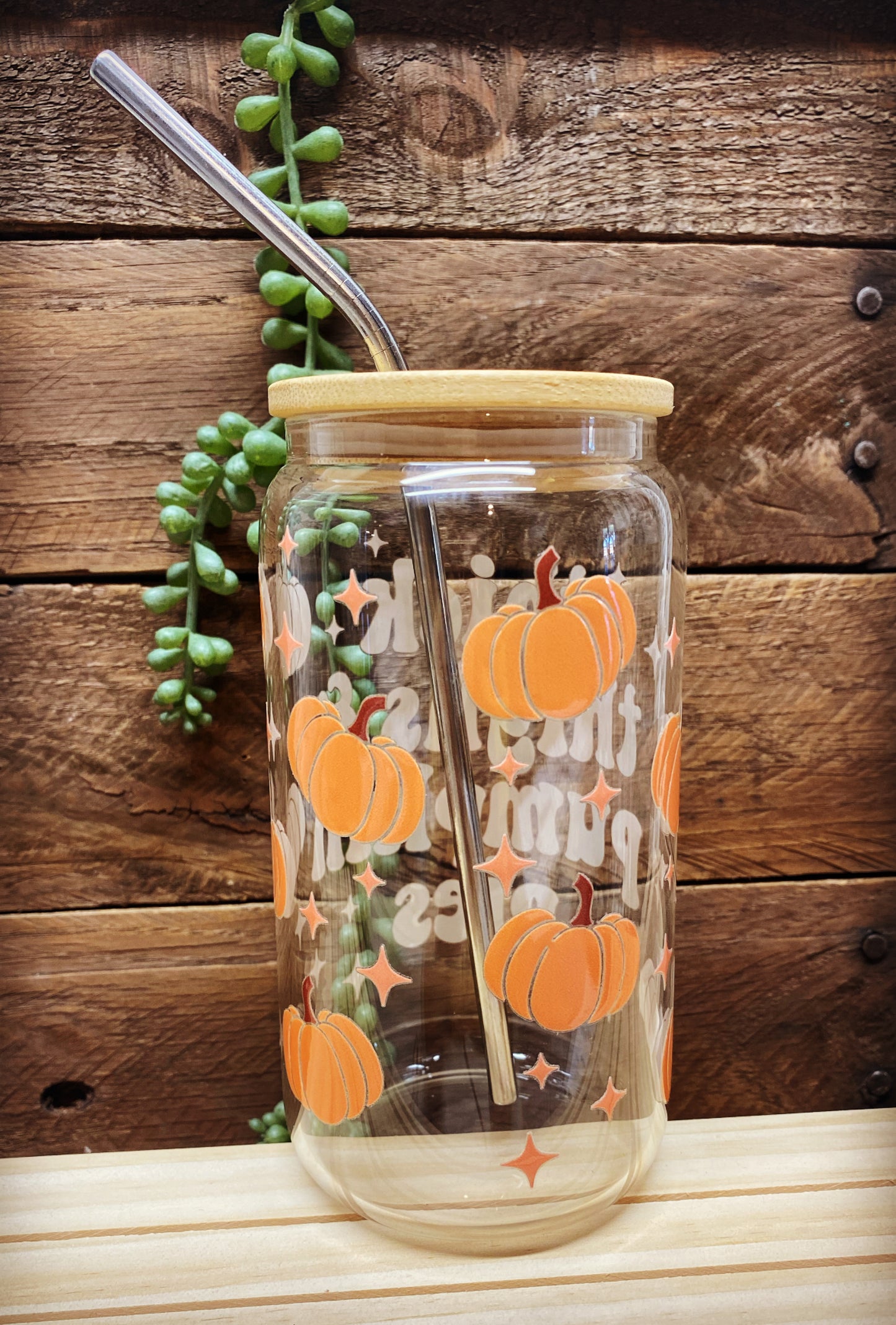 16oz Glass Cup - Fall Thick Thighs & Pumpkin Pies