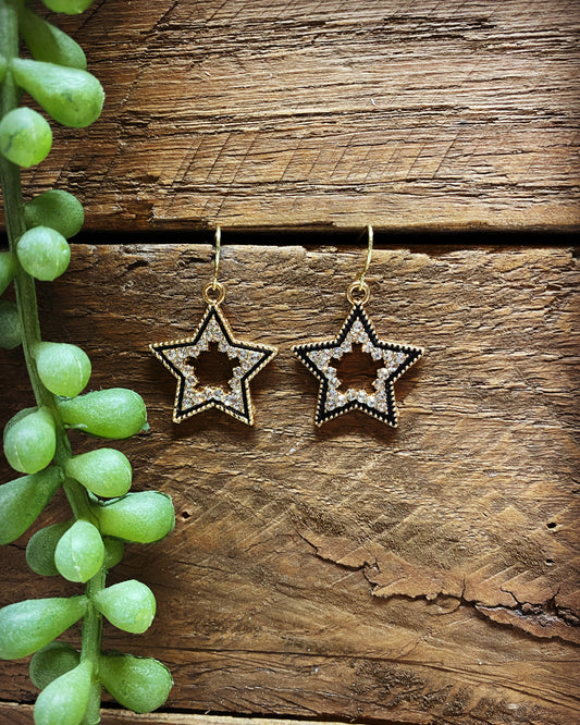 Happy Rhinestone Star Earrings