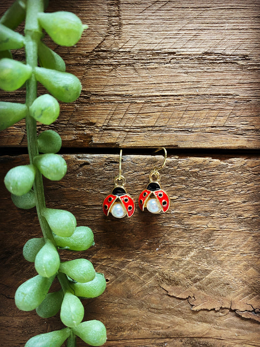 Happy Ladybug Earrings - Multiple Colors