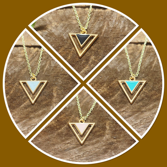 Happy Triangles Necklace - multiple color options