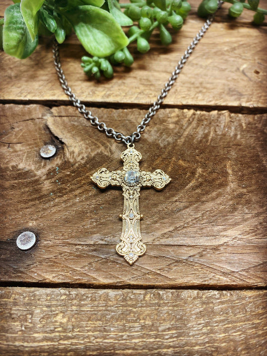 Classic Antiqued Cross Necklace