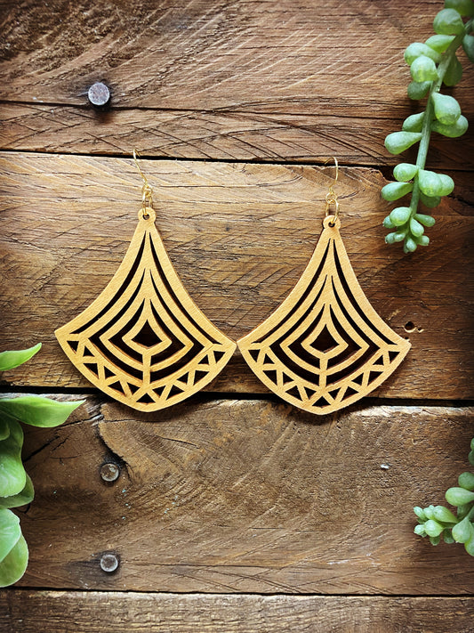 Wooden Simple Cones Earrings