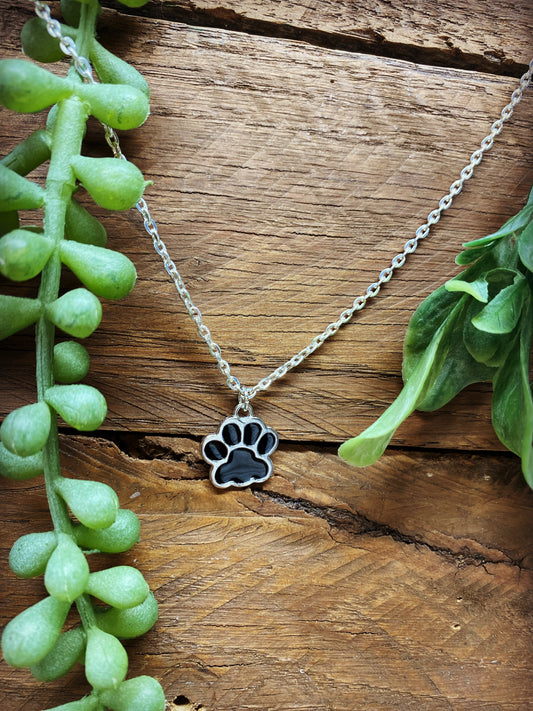 Happy Paw Necklace - Silver