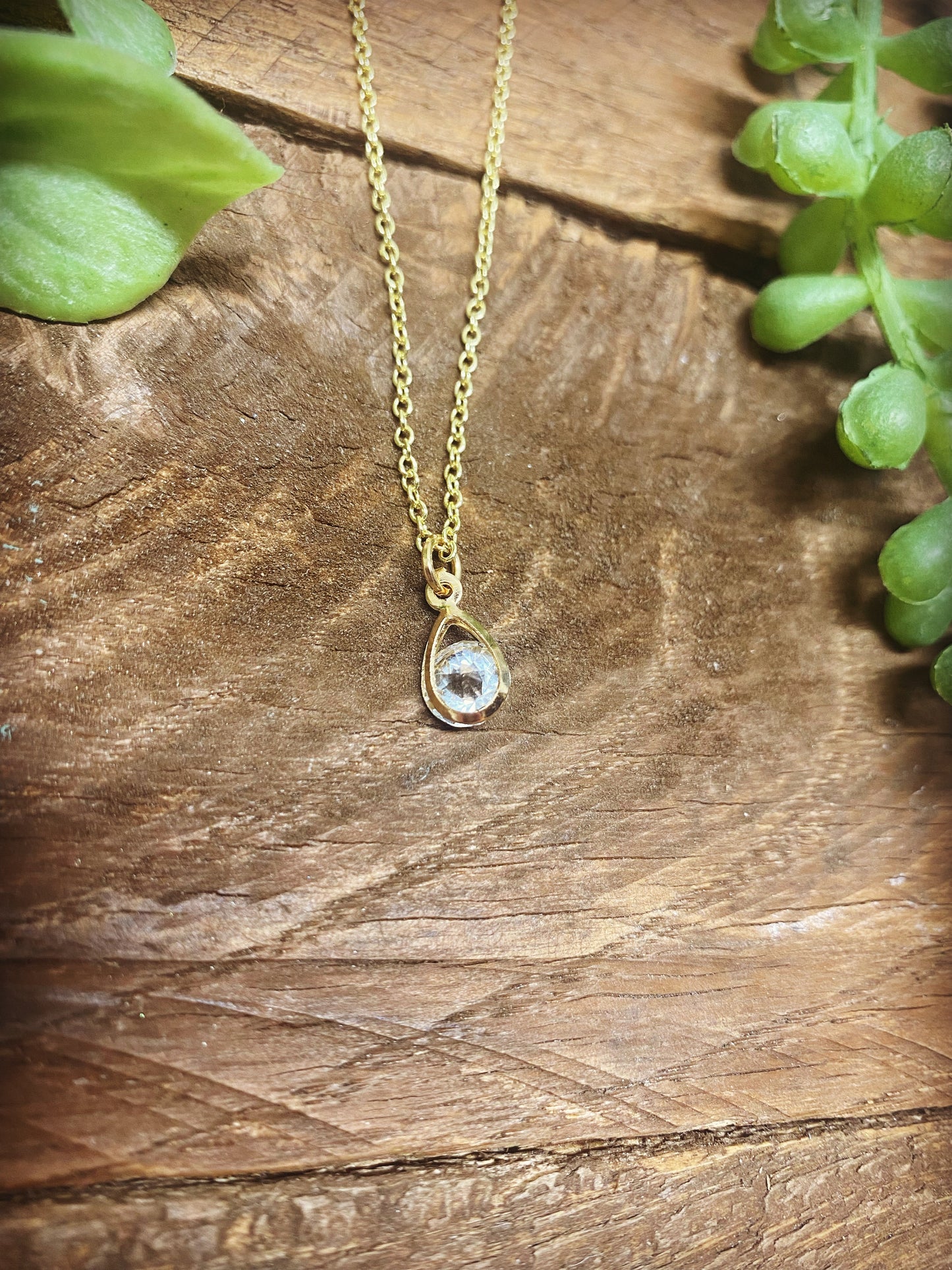 Happy Clear Gem Necklace