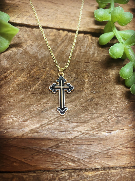 Happy Cross Necklace - Multiple Color Options