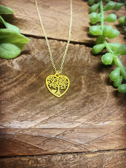 Happy Tree Heart Necklace