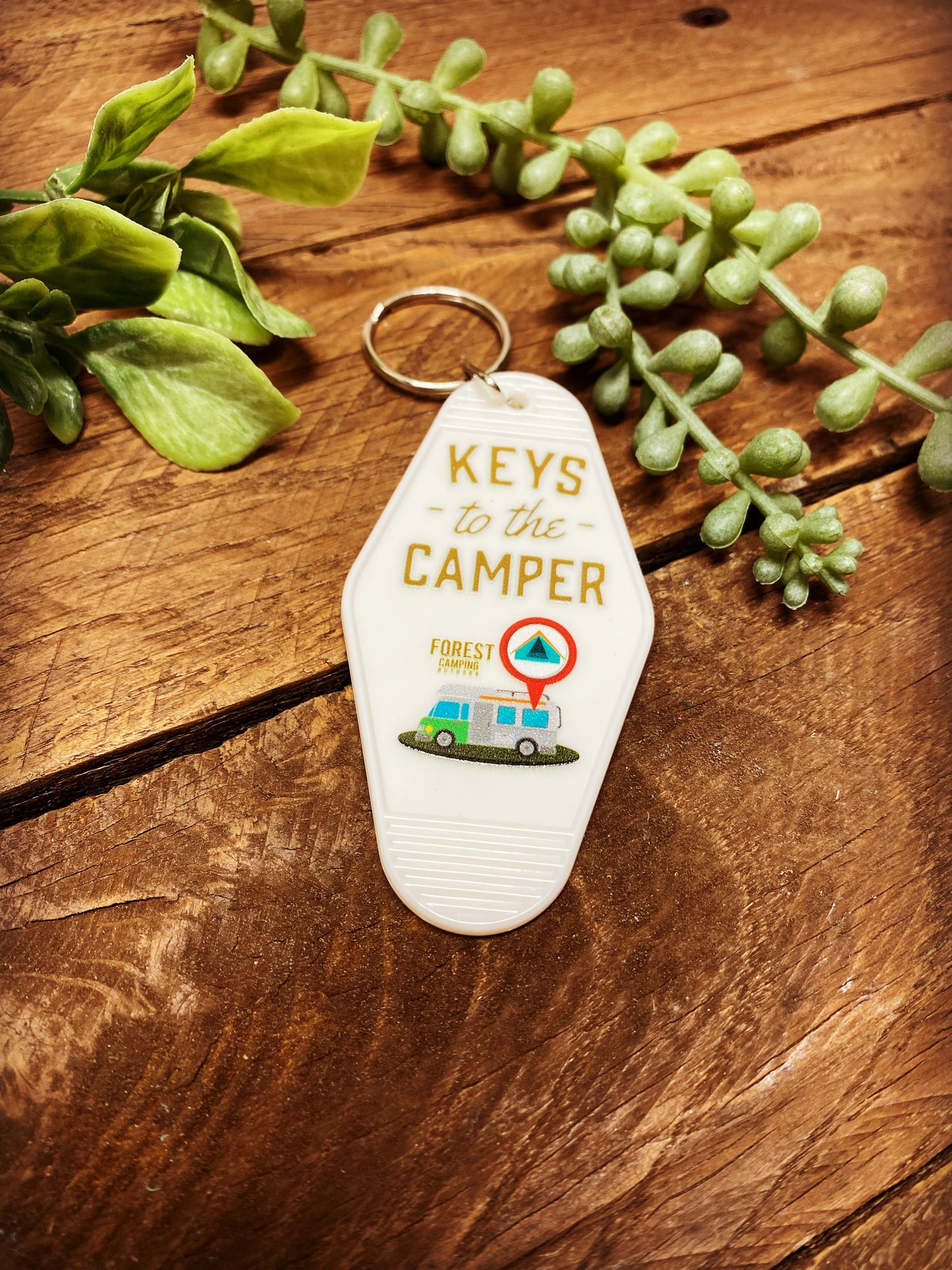 Keychain Vintage Plastic Key Tag - Keys to the Camper