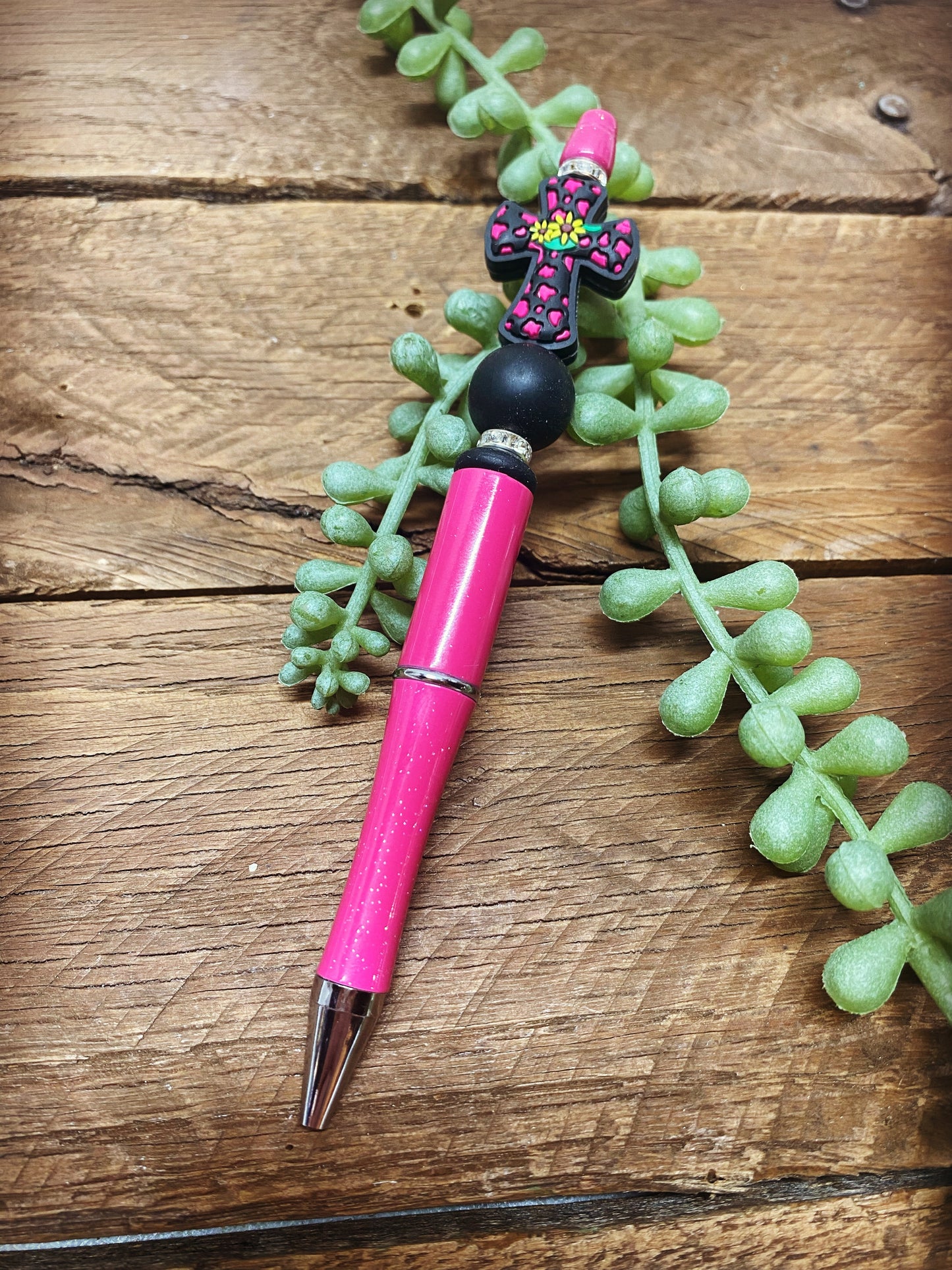 Pen - Cheetah Cross Pink