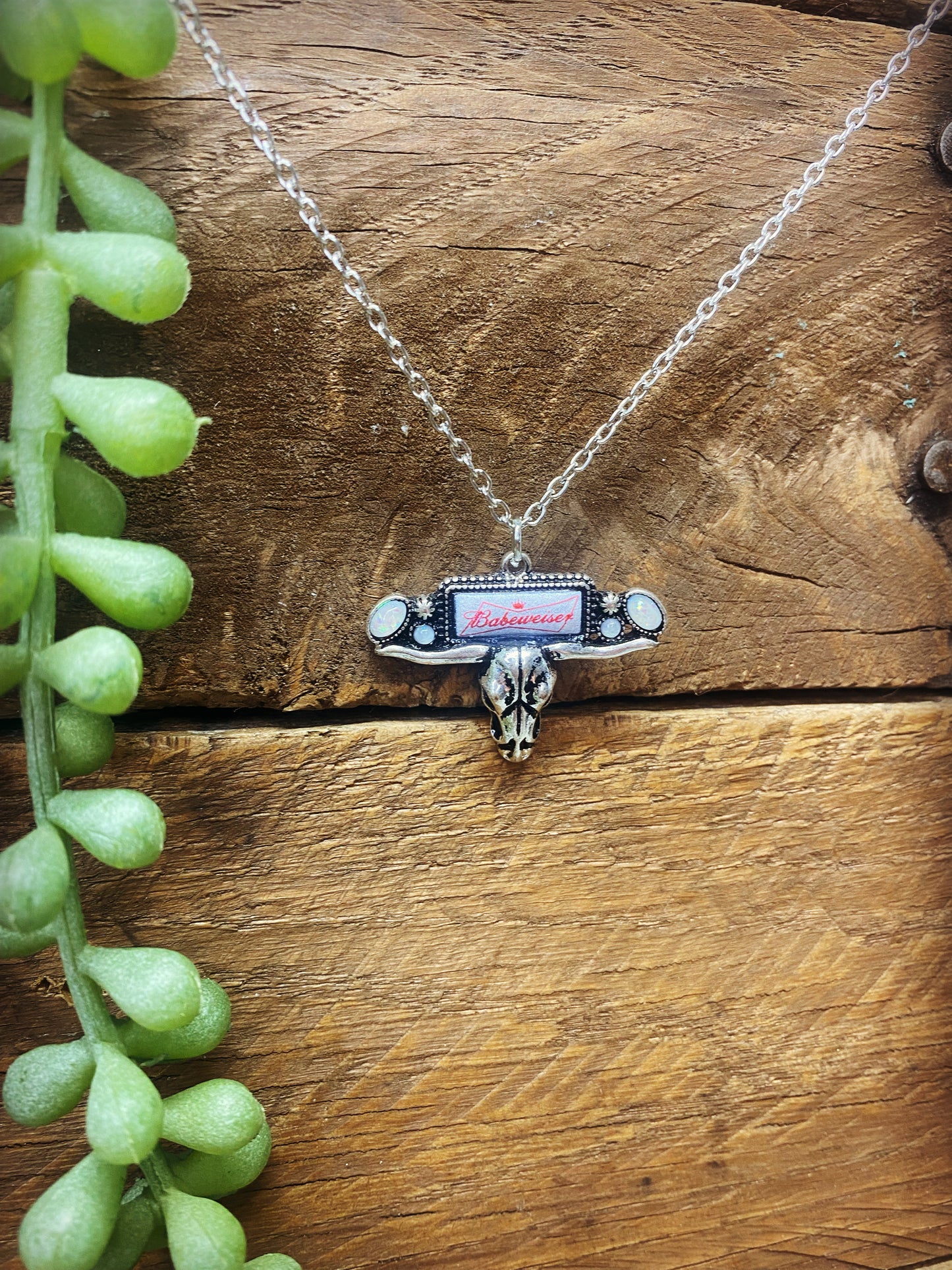 Happy Western Budweiser Bull Necklace