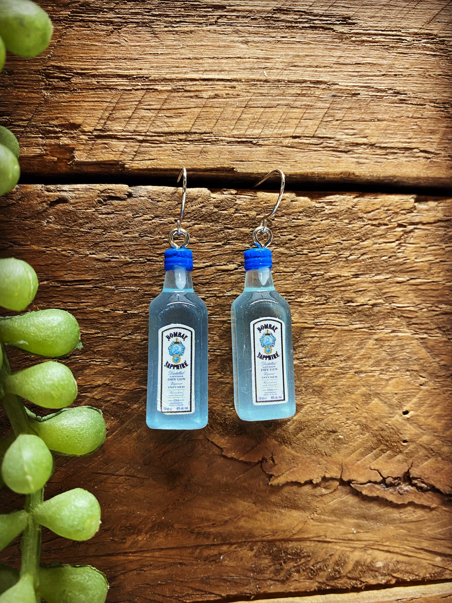 Happy Beverage Bombay Dry Gin Bottle Earrings