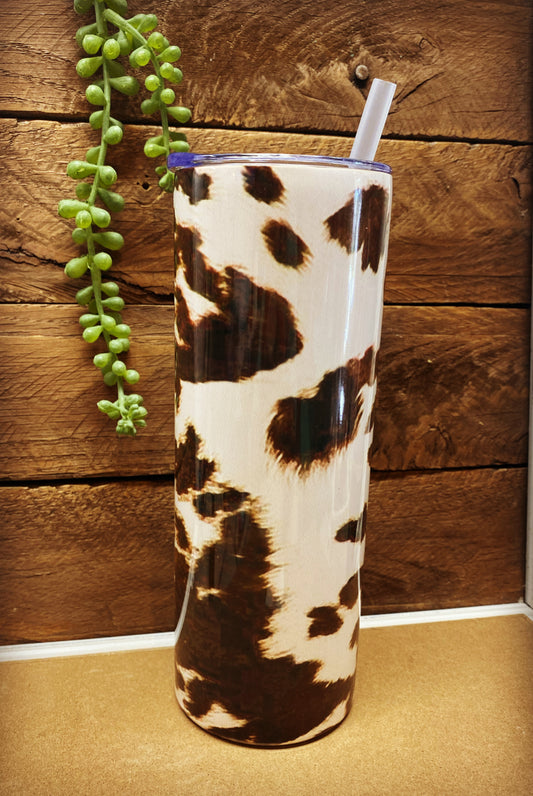 20oz Skinny Tumbler - Cowhide