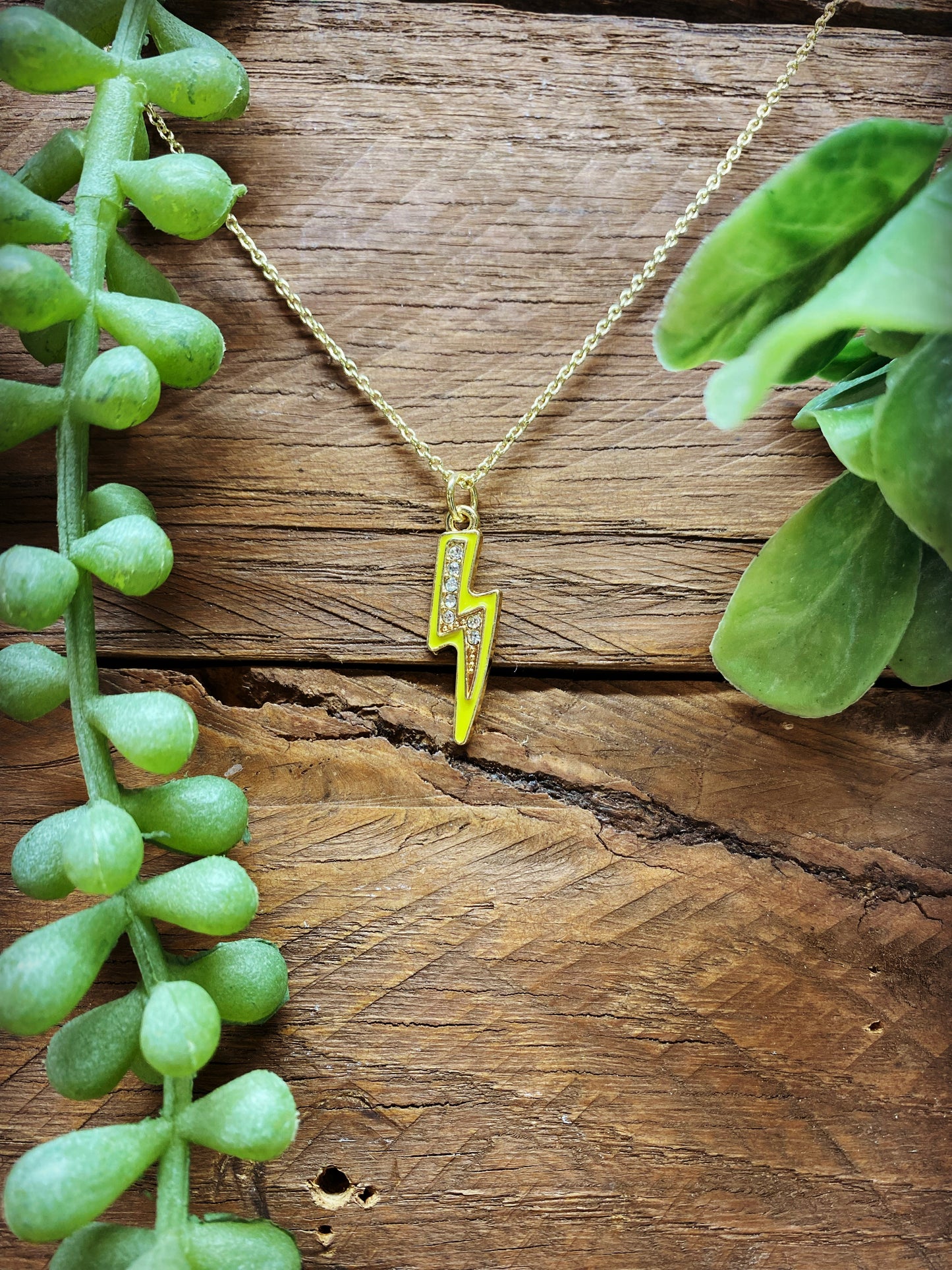 Happy Lightning Bolt Necklace - multiple color options