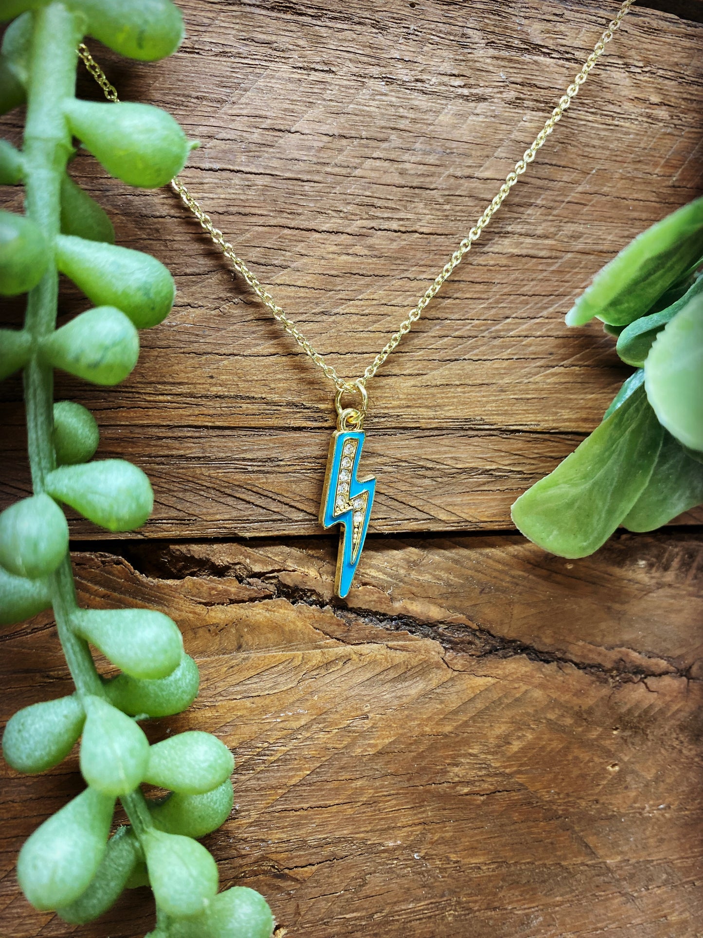 Happy Lightning Bolt Necklace - multiple color options