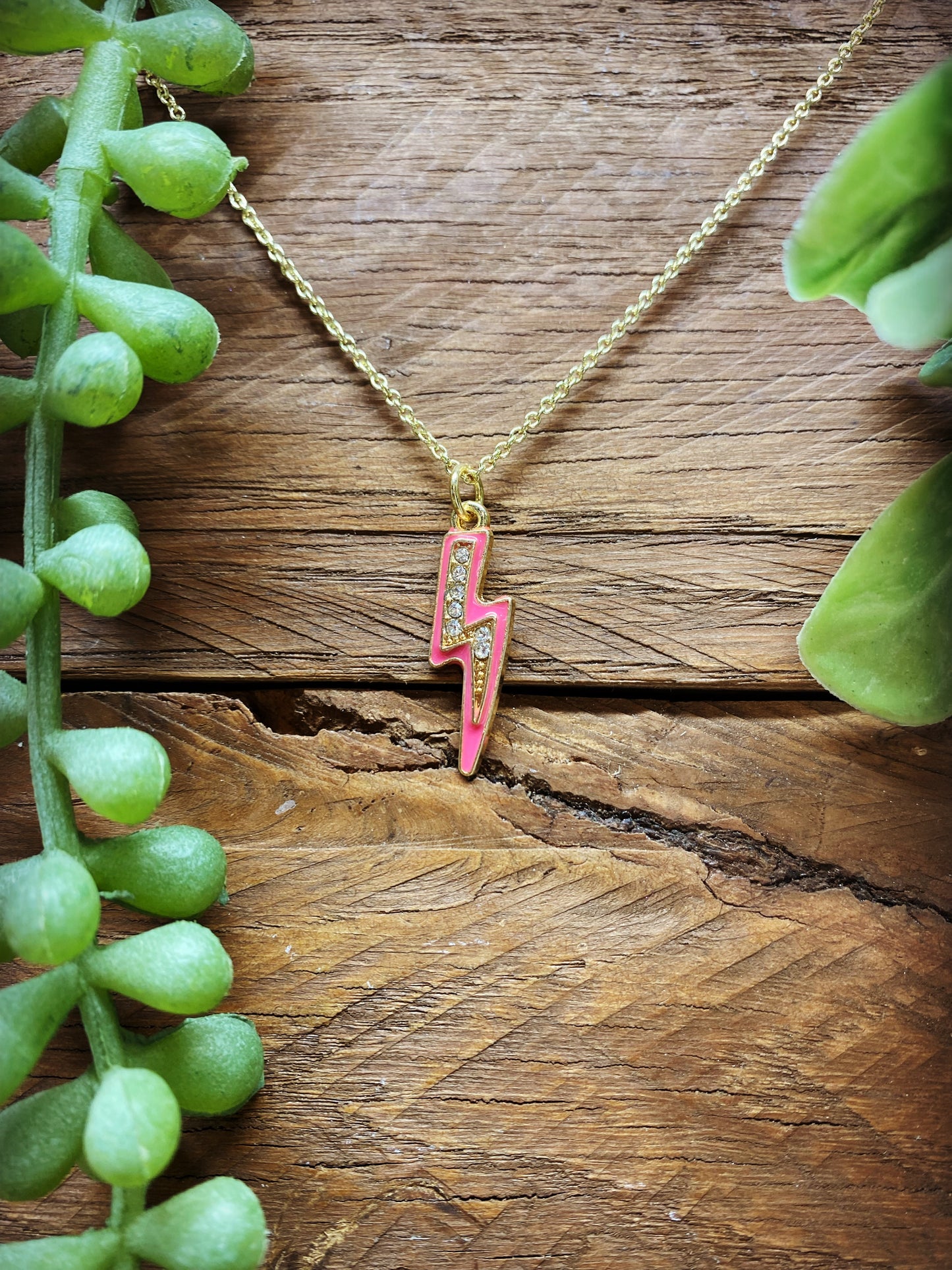 Happy Lightning Bolt Necklace - multiple color options