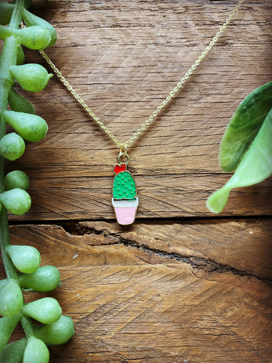 Happy Cactus Necklace - multiple options