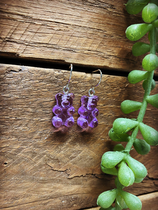 Happy Gummy Bear Earrings - multiple color options