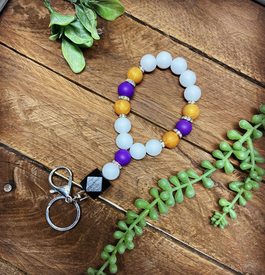 Keychain Wristlets - Purple & Gold